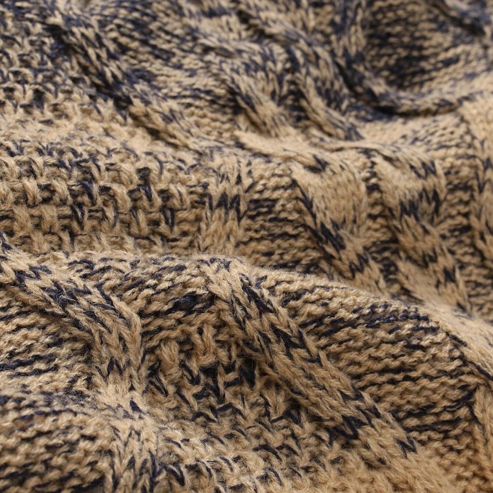 Casual Multicolor Cable Knit Men's Color Block Swe - Picture 11 of 11